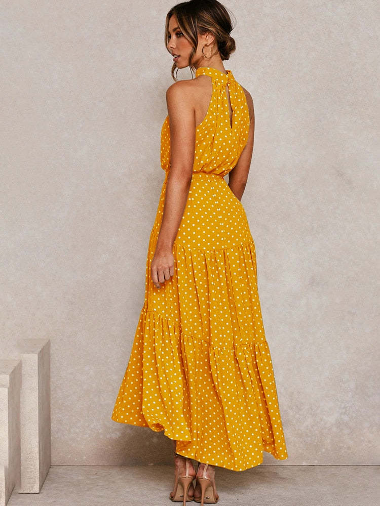 Manuela Aesthetic Summer Dress with Polka Dot Print Shine Into Chic Silhouette Collection
