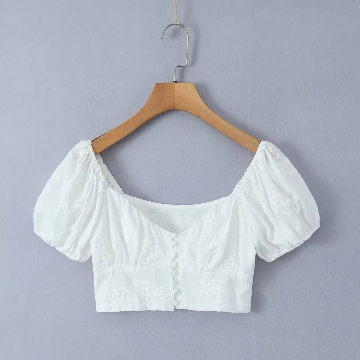 Embroidered Crop Top