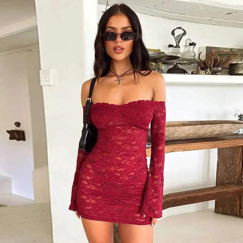 Strapless Lace Backless Party Mini Dress - View 15