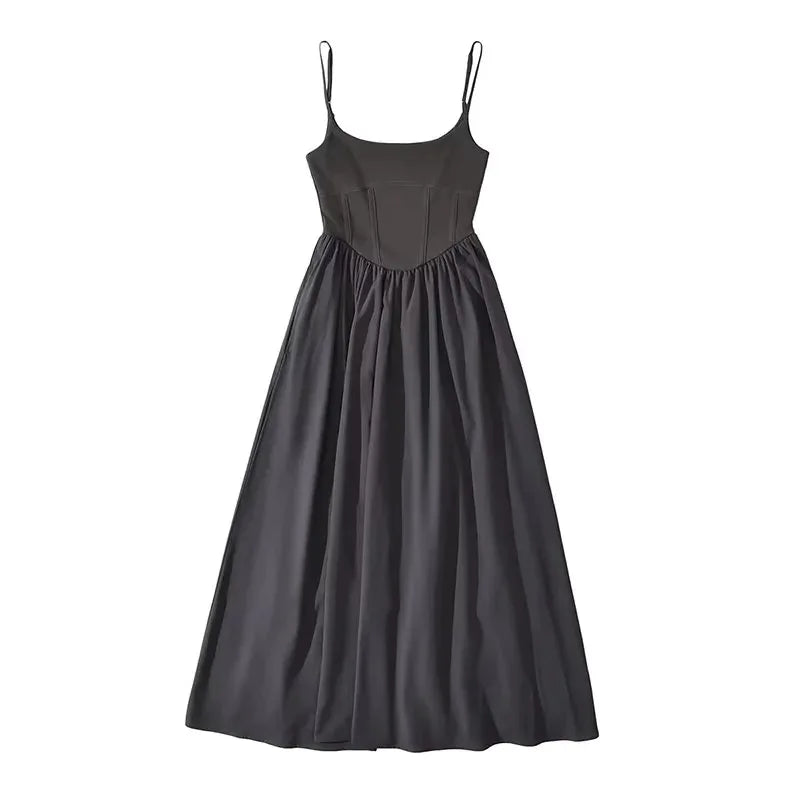 JAELYN MIDI DRESS Dark grey