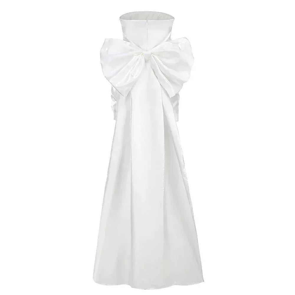 Beauty Of You Oversized Bow Satin Mini Dress - View 18