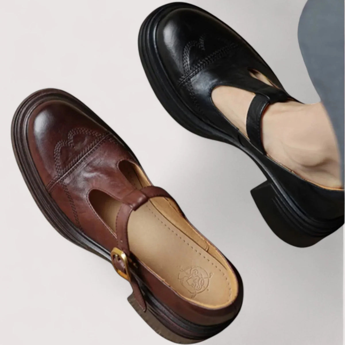 VERONICA LEATHER COURT SHOES