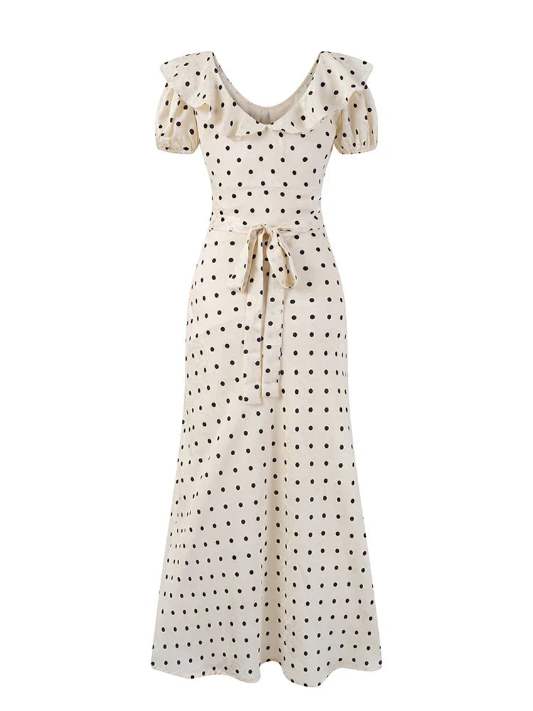 ALISE POLKA DOT MIDI DRESS