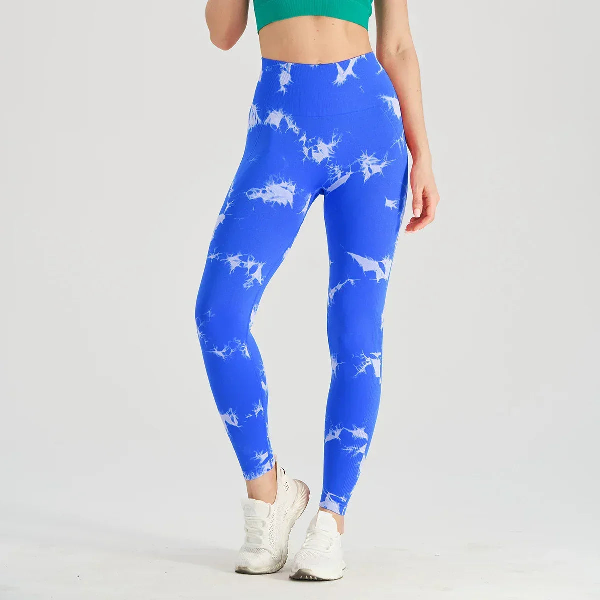 Tie Dye High Waist Seamless Ribbed Workout Leggings 16