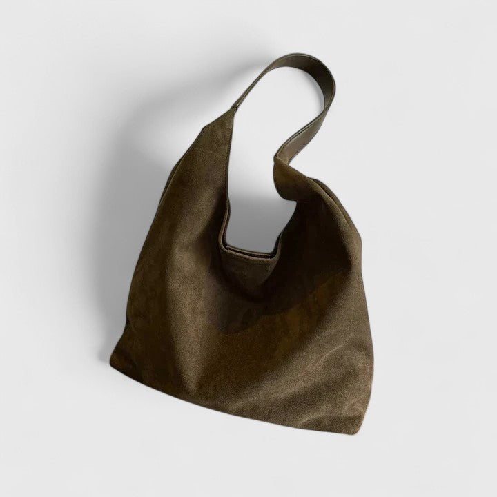 Slouchy Suede Look Hobo Tote Bag