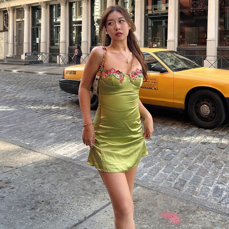 Spring Bling Satin Mini Dress - View 6