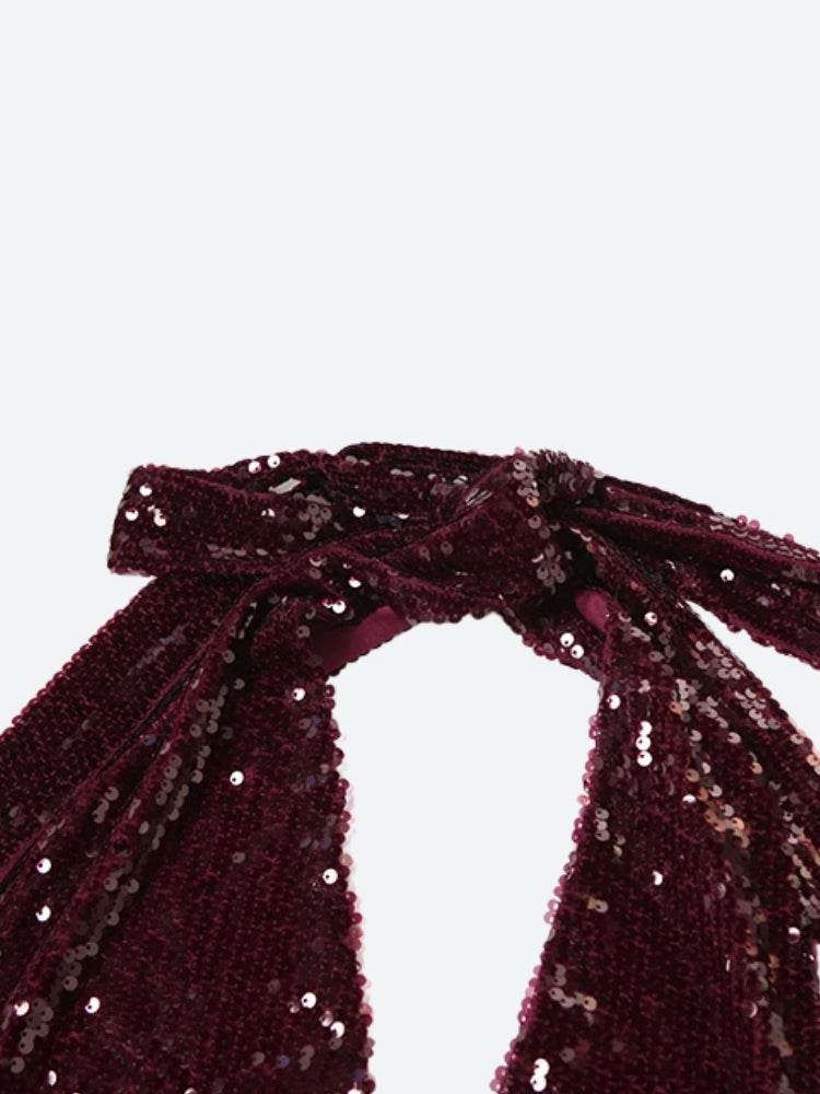 Sequin Halter Neck Backless Mini Dress