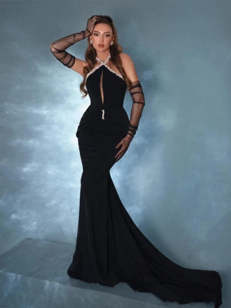 Halter-Neck Maxi Dress