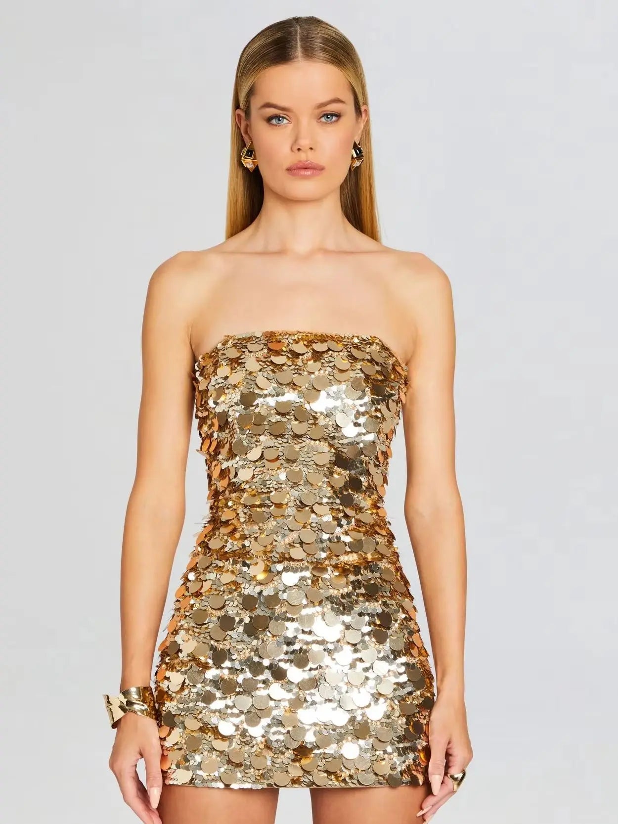 Sequin Strapless Bodycon Party Mini Dress
