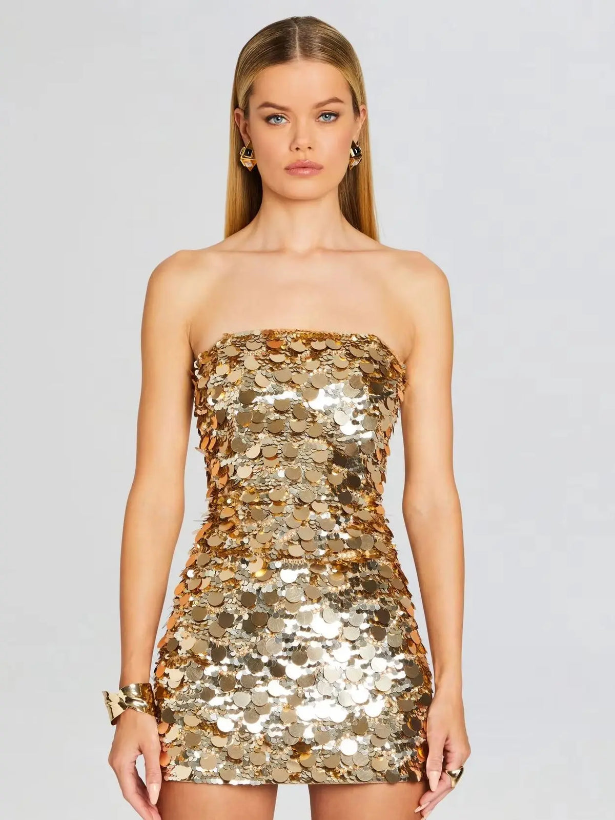 Sequin Strapless Bodycon Party Mini Dress