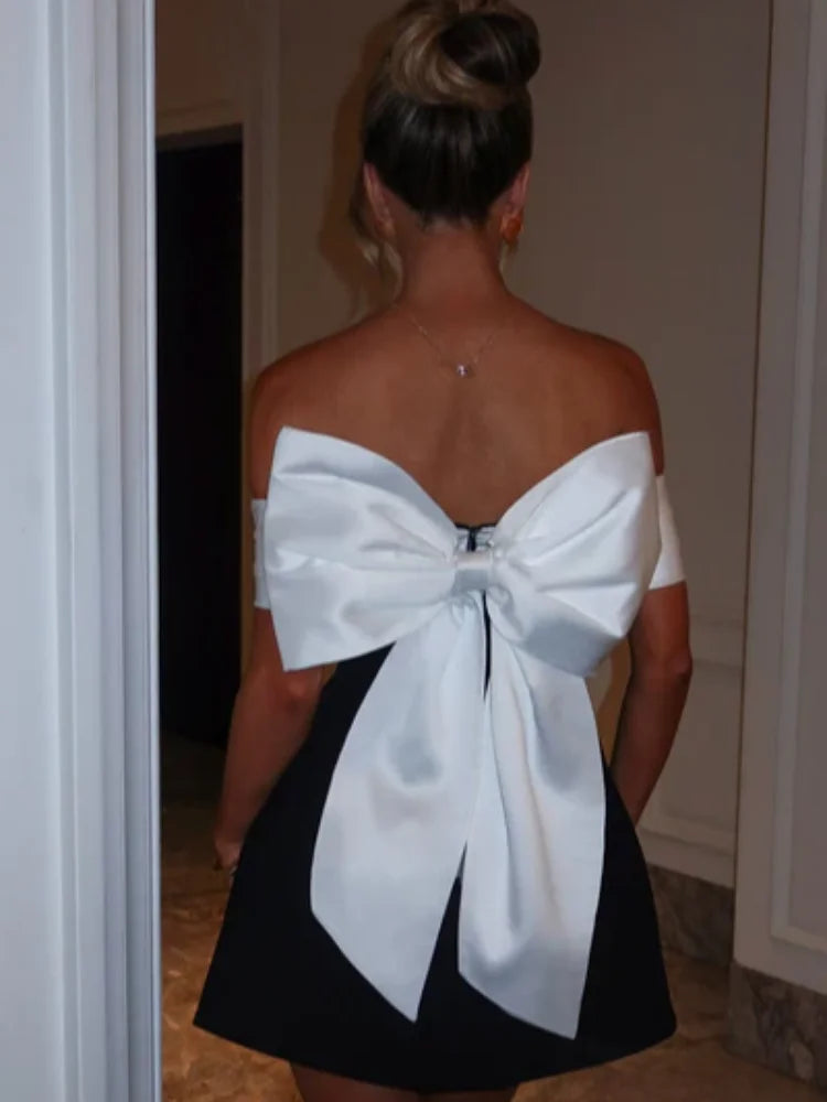 Fashion Strapless Backless Evening Party Dress Women Robes Elegant White Sexy Dresses Bodycon Mini Party Dress Vestidos