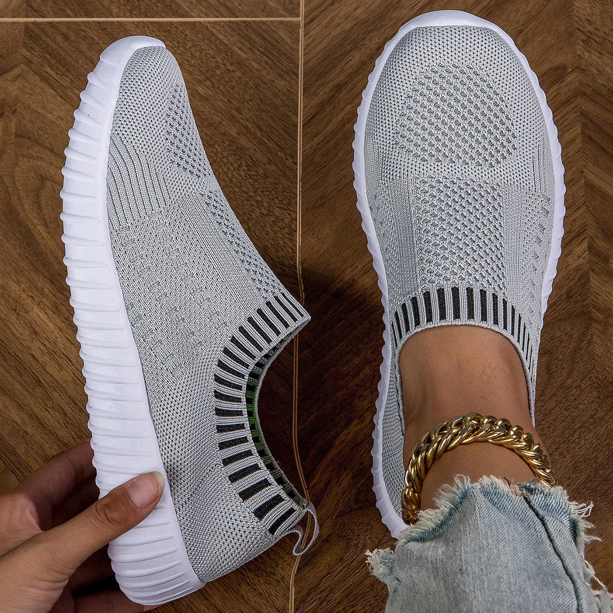 Slip On Knit Sock Low Top Sneakers