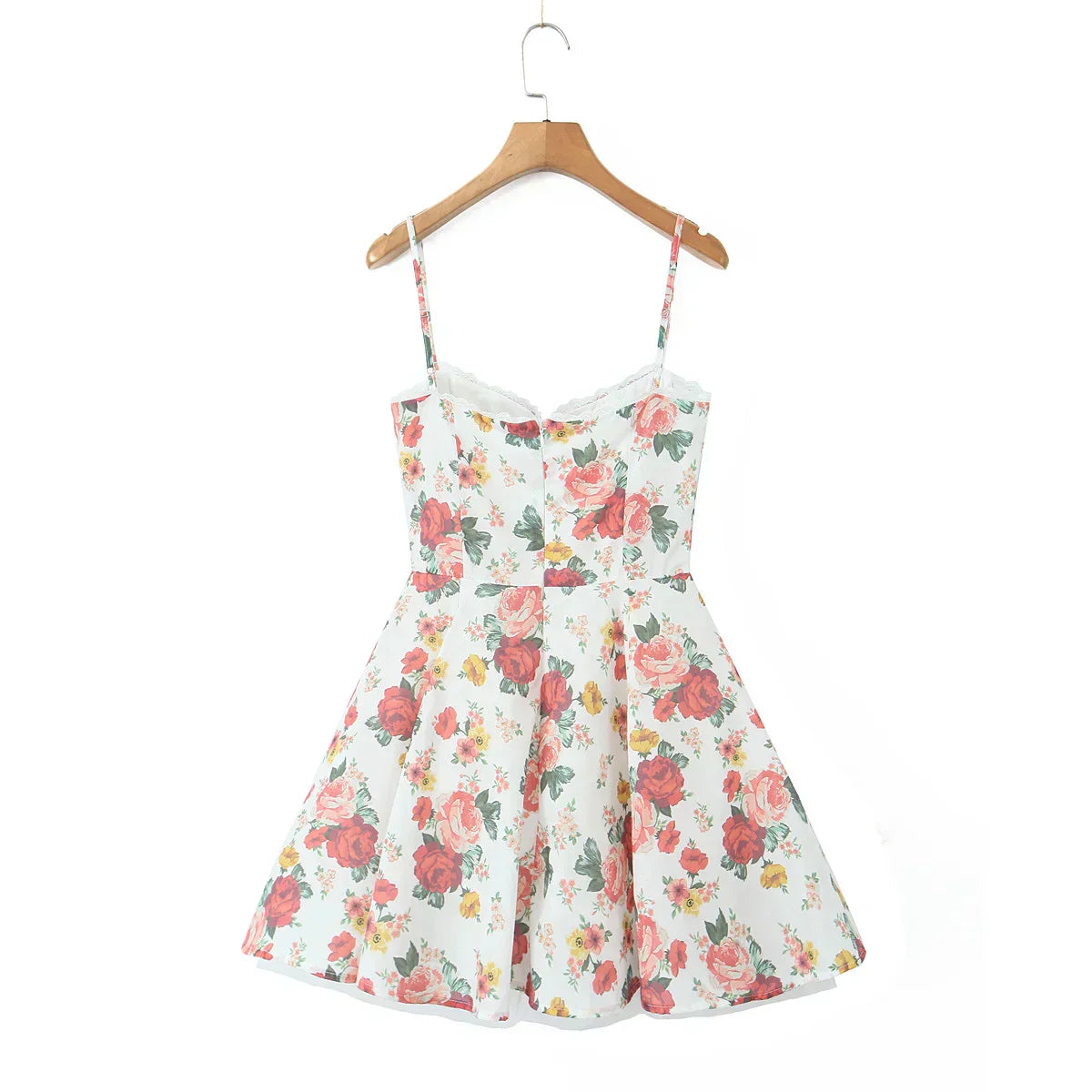 Floral Strapless Sweetheart Corset Ruffle Hem Mini Dress