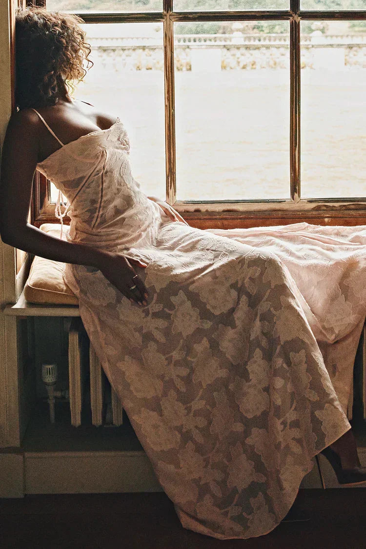 Floral Spaghetti Strap Sheer Slip Maxi Dress