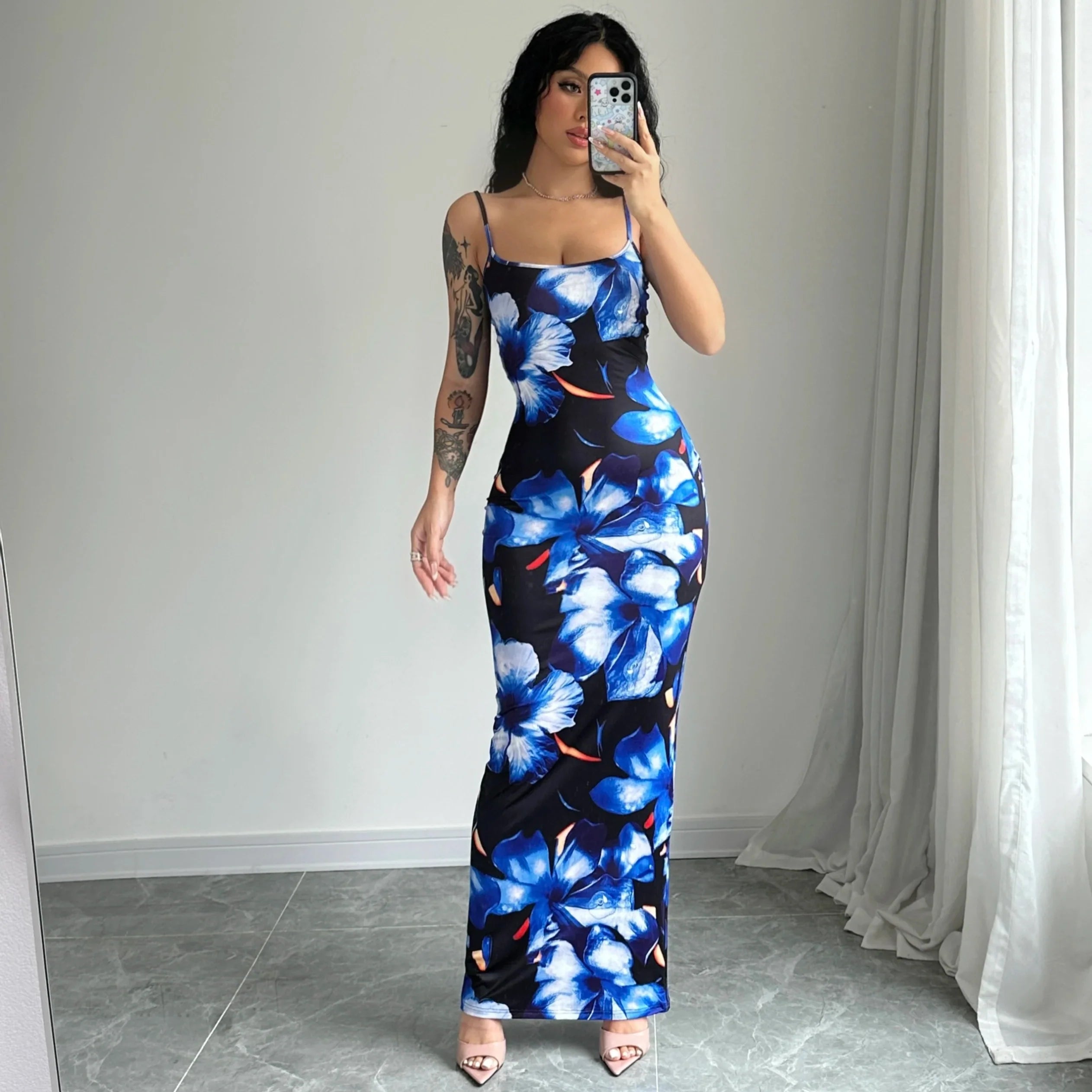 Cami Slim Vintage Floral Dress