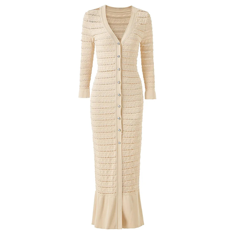 MARLENA KNIT MIDI DRESS Camel