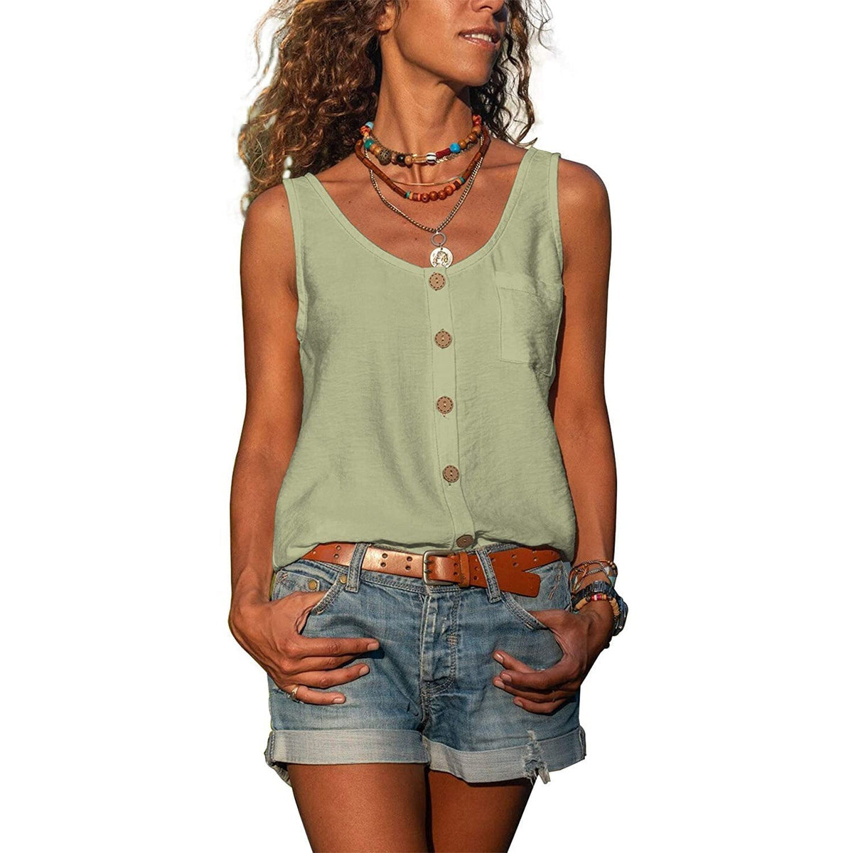 Relaxed Ibiza Style Sleeveless Top