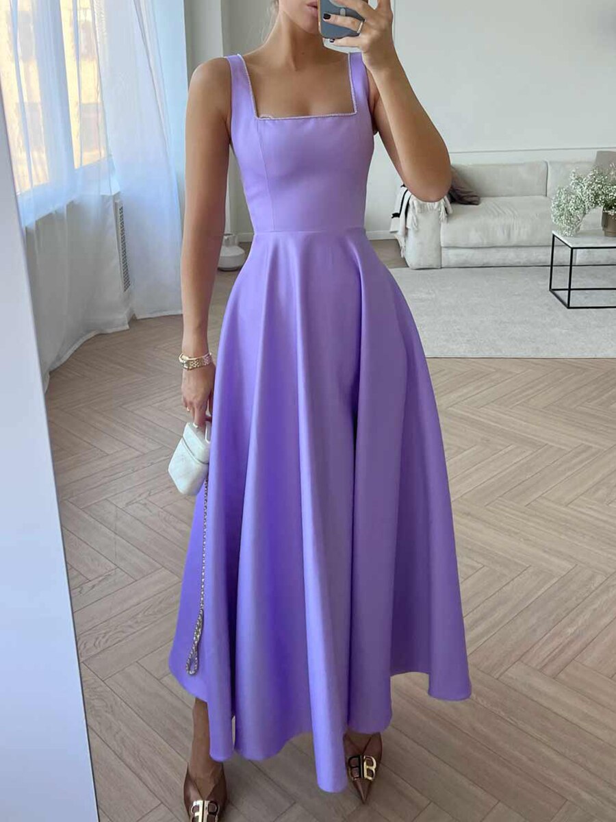 Strapless Satin Beaded Neckline Pleated A-Line Ball Gown