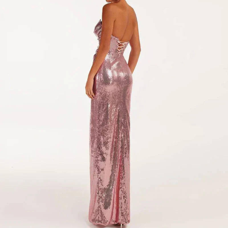 Tulle Halter Neck Tiered A-Line Maxi Dress