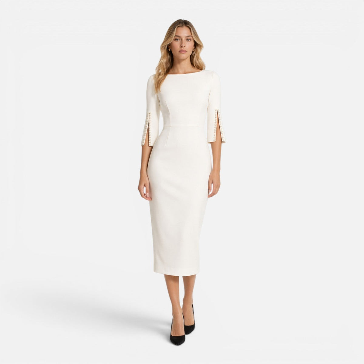 Maison Straver | Women’s Midi Sheath Dress Slim Fit Elegant Formal Wear