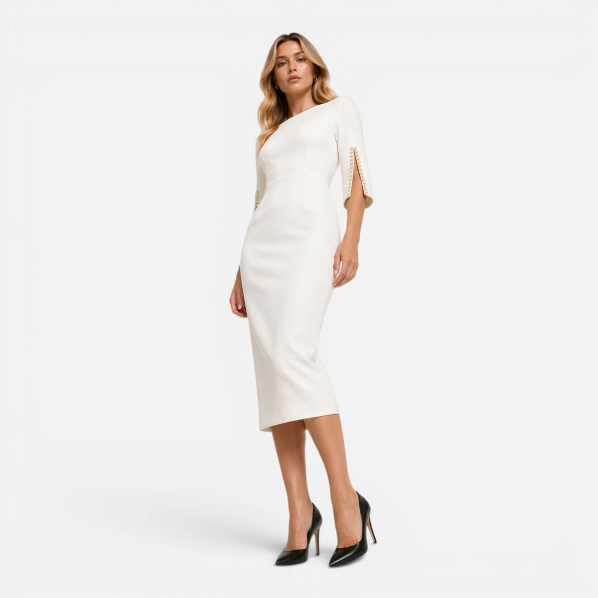 Maison Straver | Women’s Midi Sheath Dress Slim Fit Elegant Formal Wear