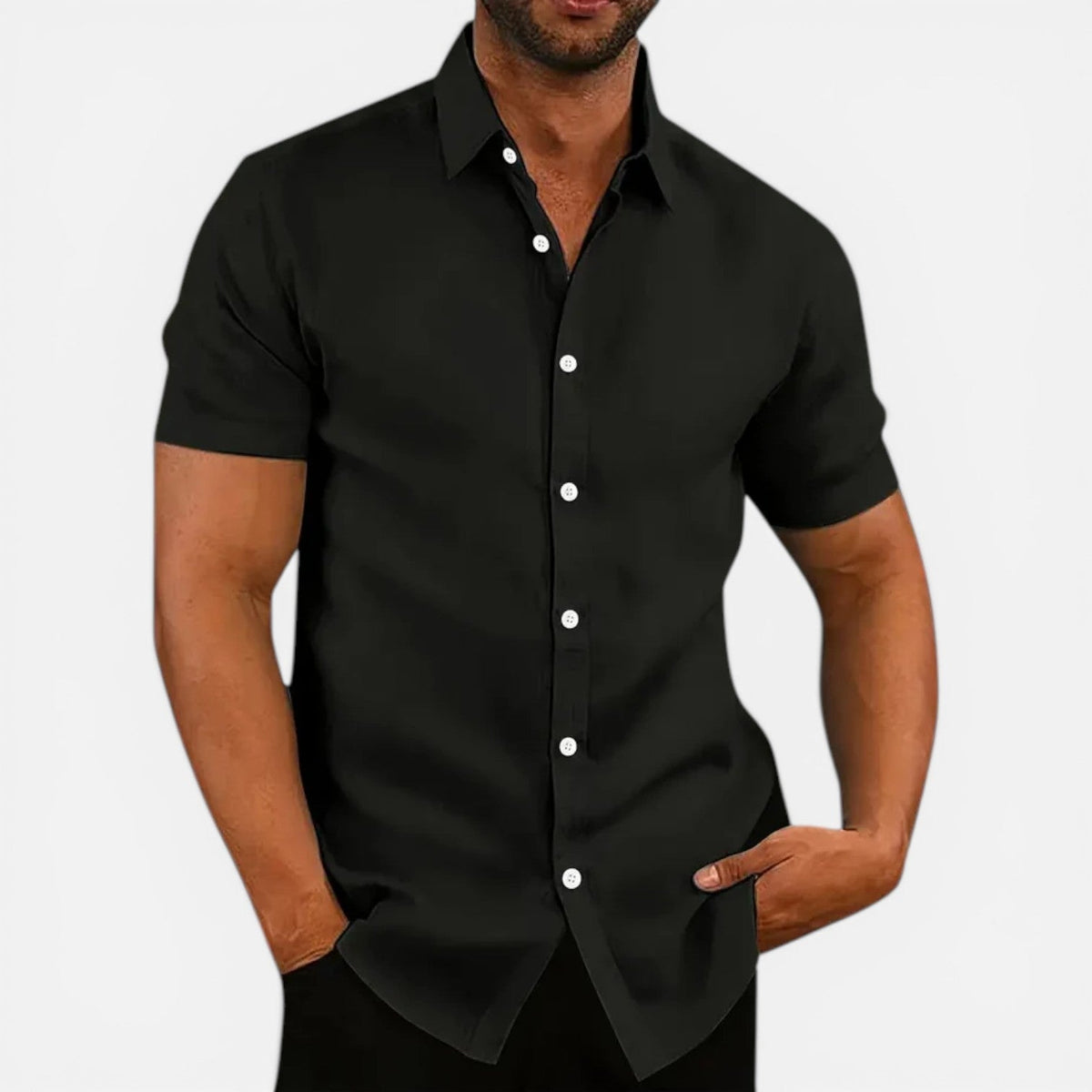 Men's Short Sleeve Button Up Shirt Lightweight Summer Shirt