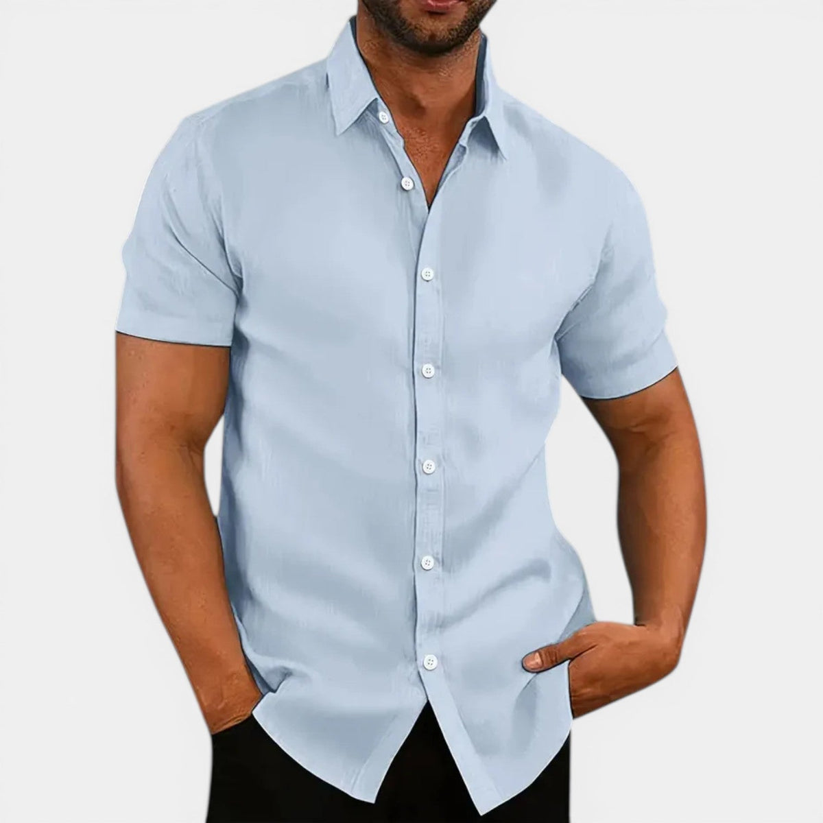 Men's Short Sleeve Button Up Shirt Lightweight Summer Shirt