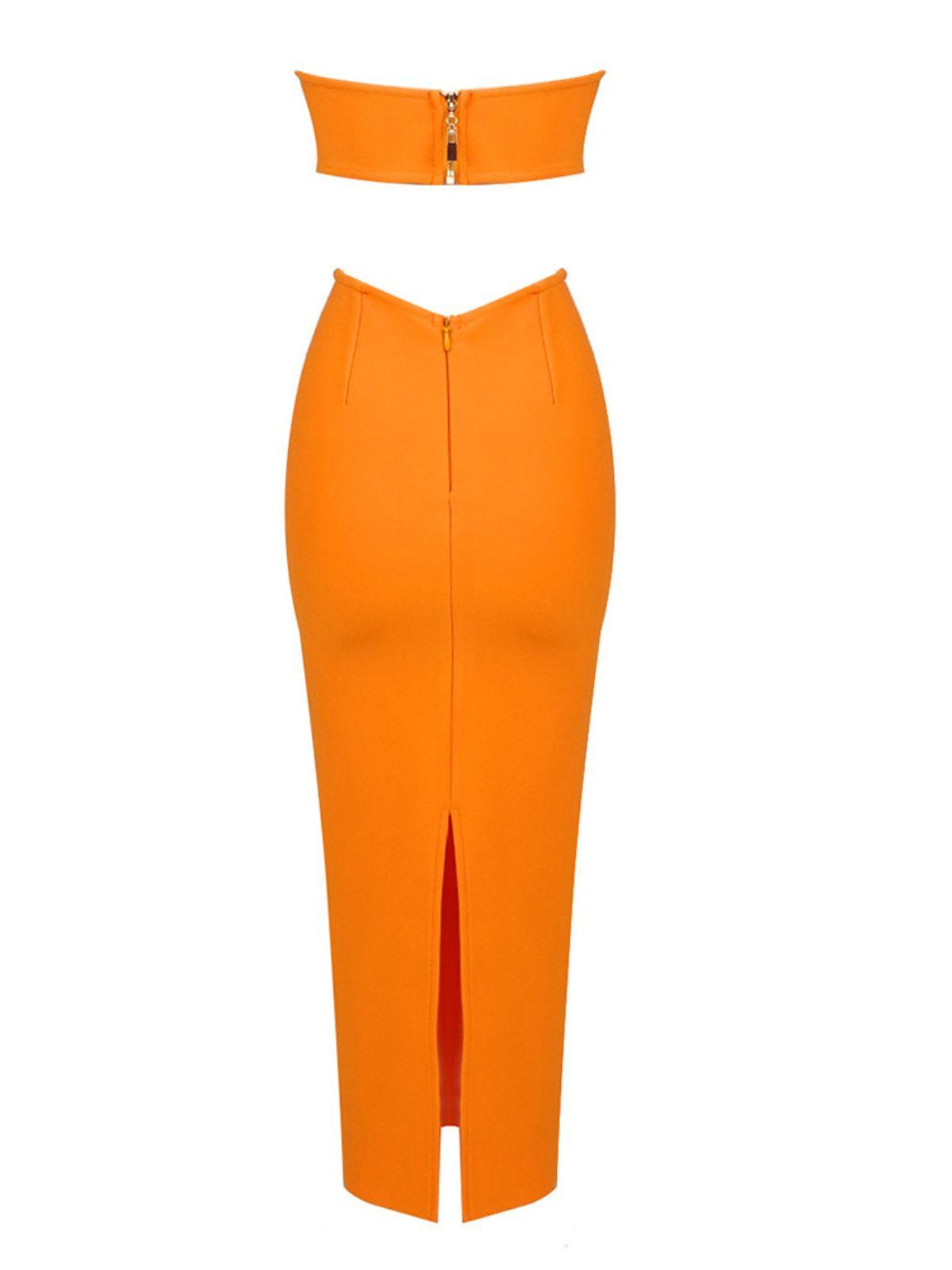 Strapless Sweetheart Cut Out Bandage Bodycon Midi Dress