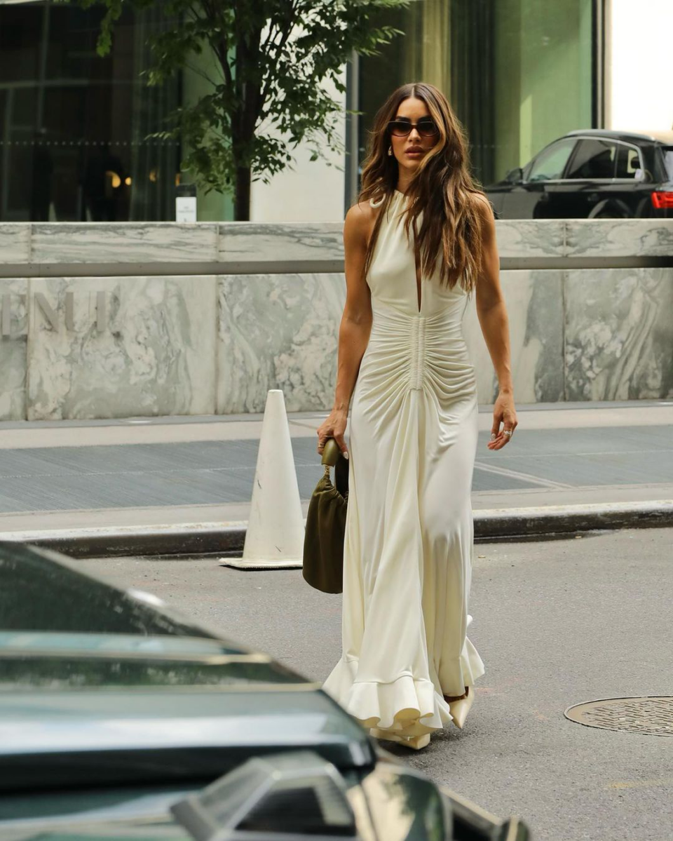 Halter Neck Bow Tie Ruched Front Ruffle Hem Maxi Dress 5