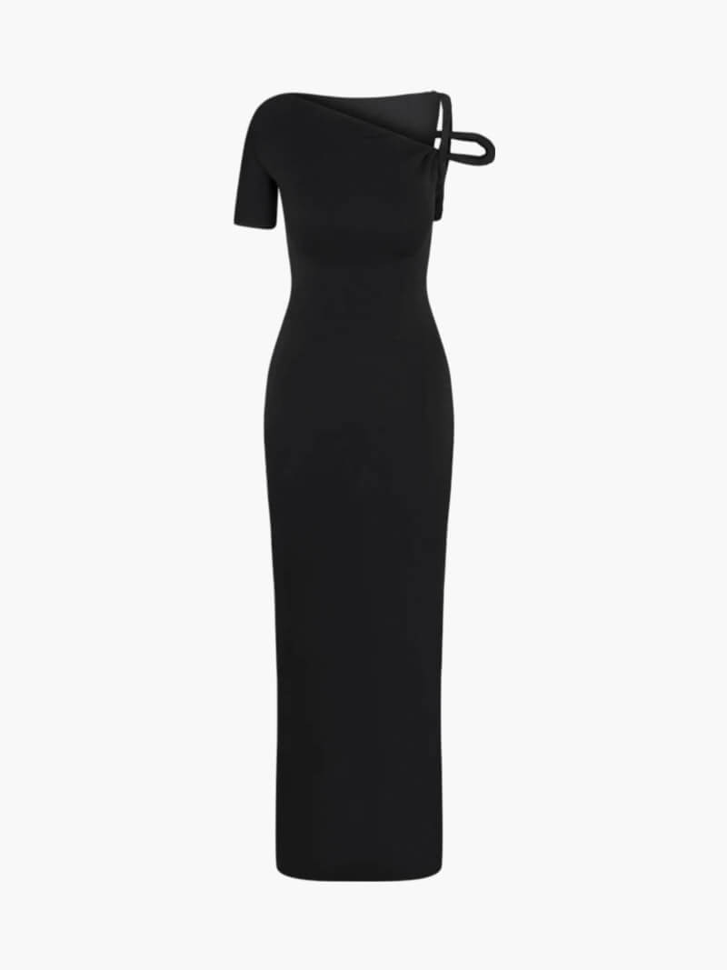 Kylie twisted maxi dress Black