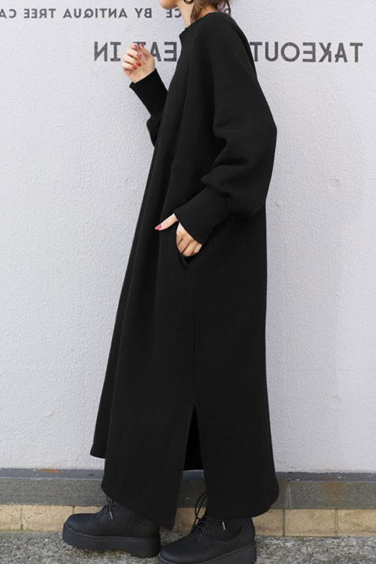 Beate Solid Sweatshirt Dress Contemporary Dress with Premium Casual Styling