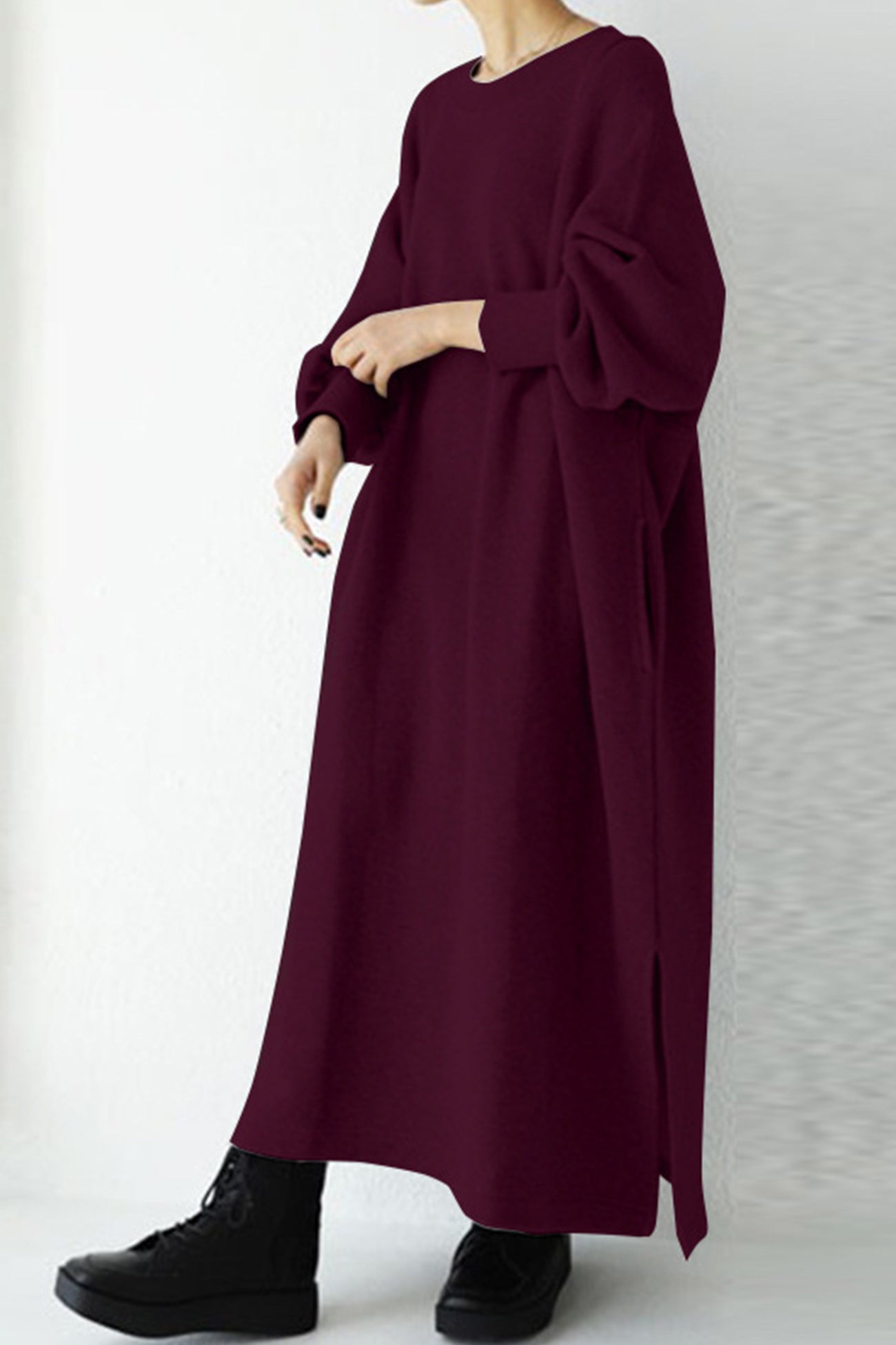 Beate Solid Sweatshirt Dress Contemporary Dress with Premium Casual Styling