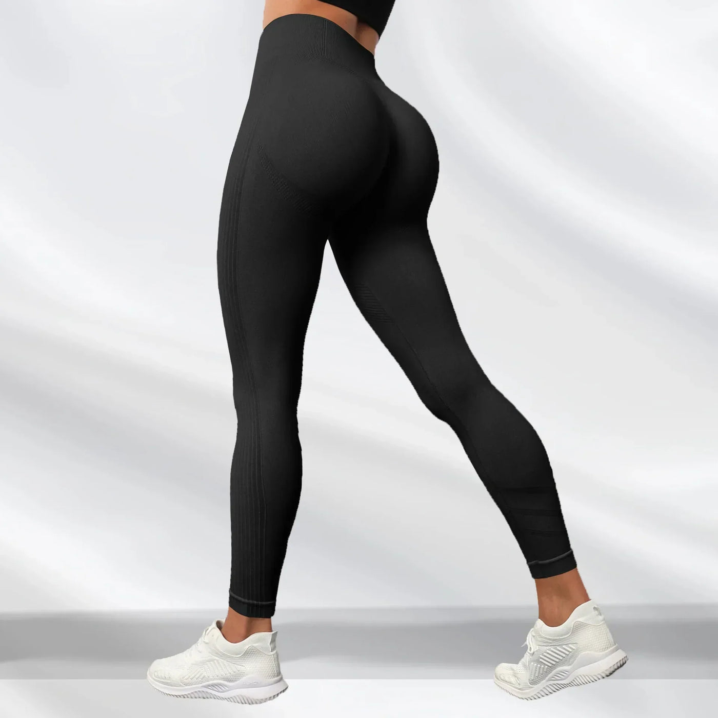 High Elastic Knitting Gym Workout Legging Black / S