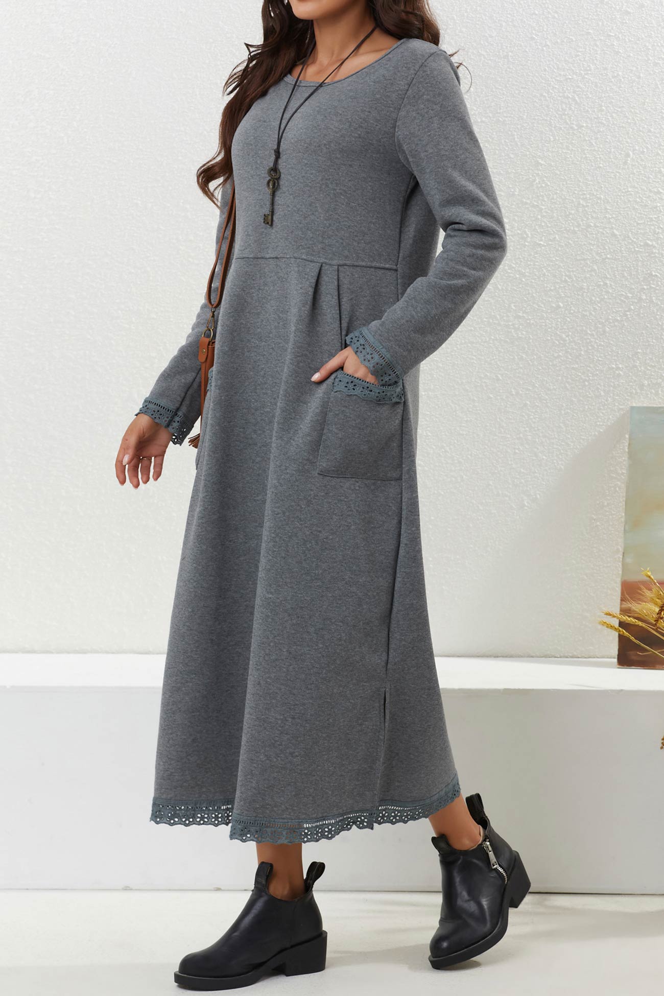 Relaxed Marta Solid Dress With Dress for Modern Fashion Wear
