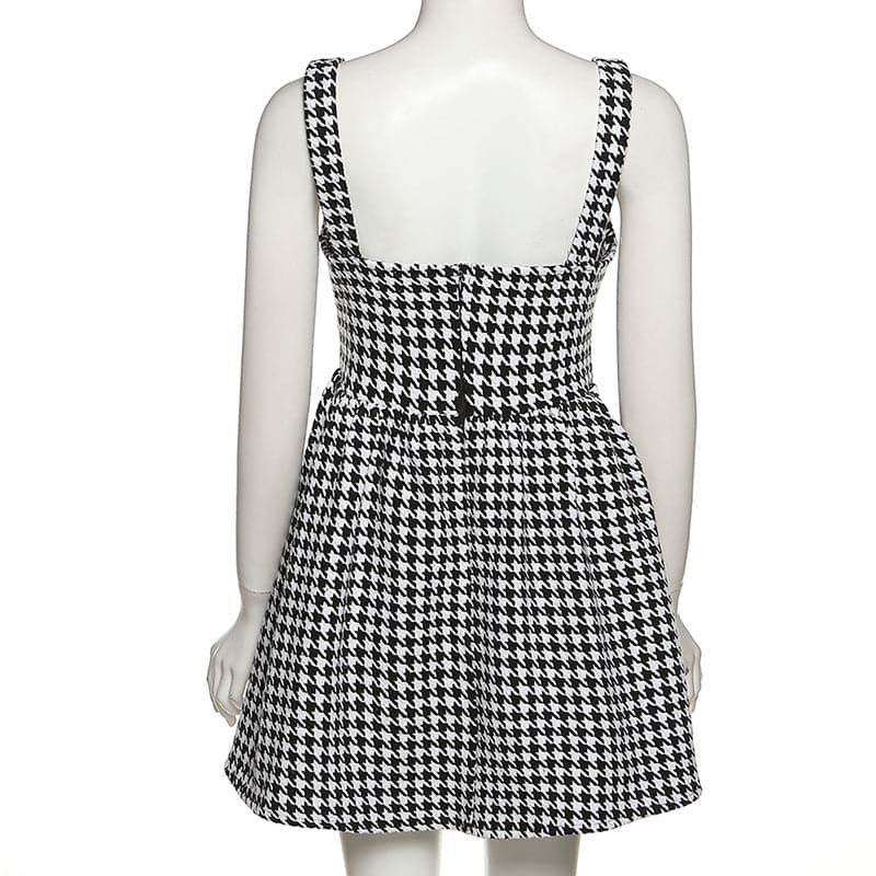 Spaghetti Straps Aline Bird Lattice Dress