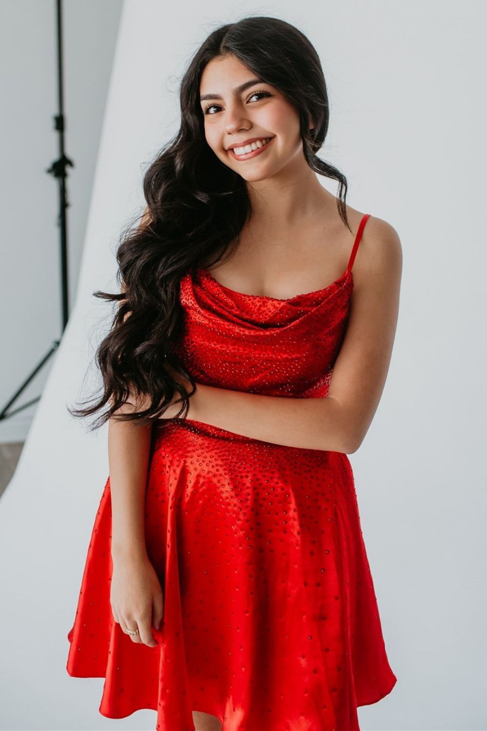 Sparkly Red A-Line Spaghetti Straps Short Beaded Homecoming Dress
