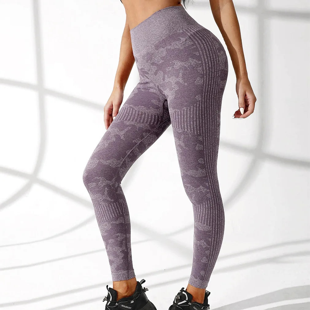 Camouflage High Waist Seamless Scrunch Butt Gym Leggings 6