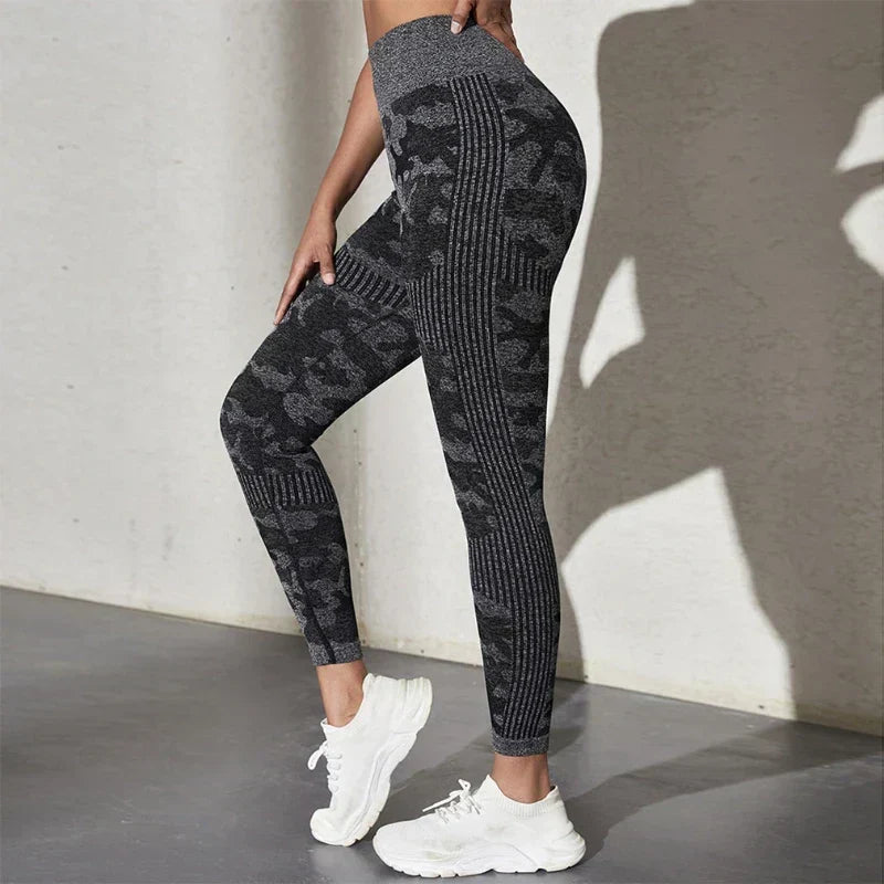 Camouflage High Waist Seamless Scrunch Butt Gym Leggings 2