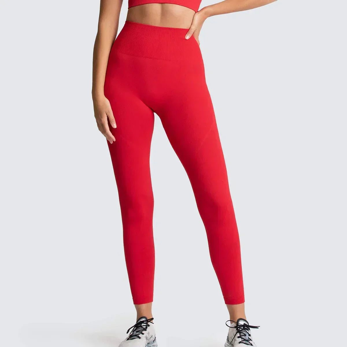 Wide Ribbed High Waist Seamless Yoga Leggings 10
