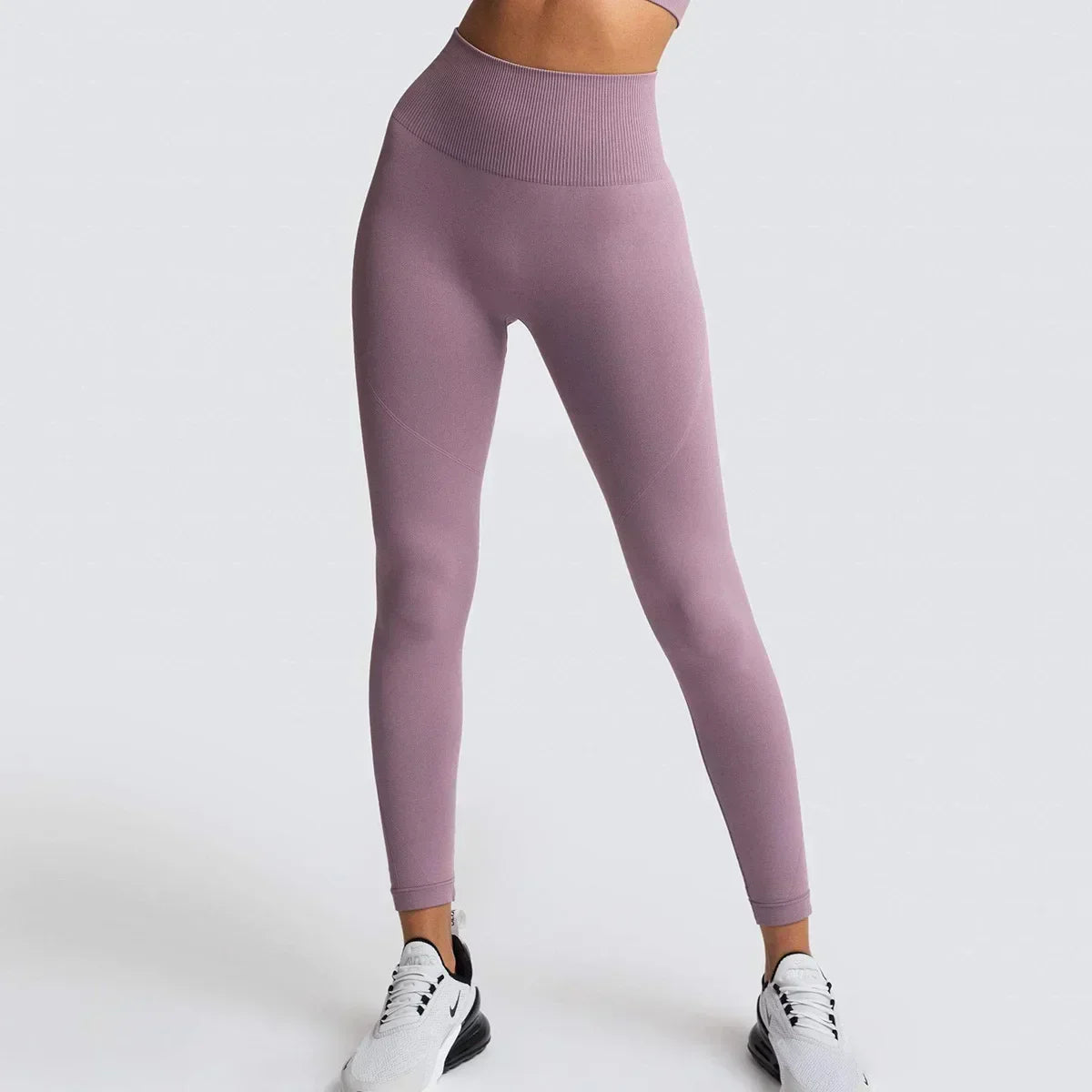 Wide Ribbed High Waist Seamless Yoga Leggings 13