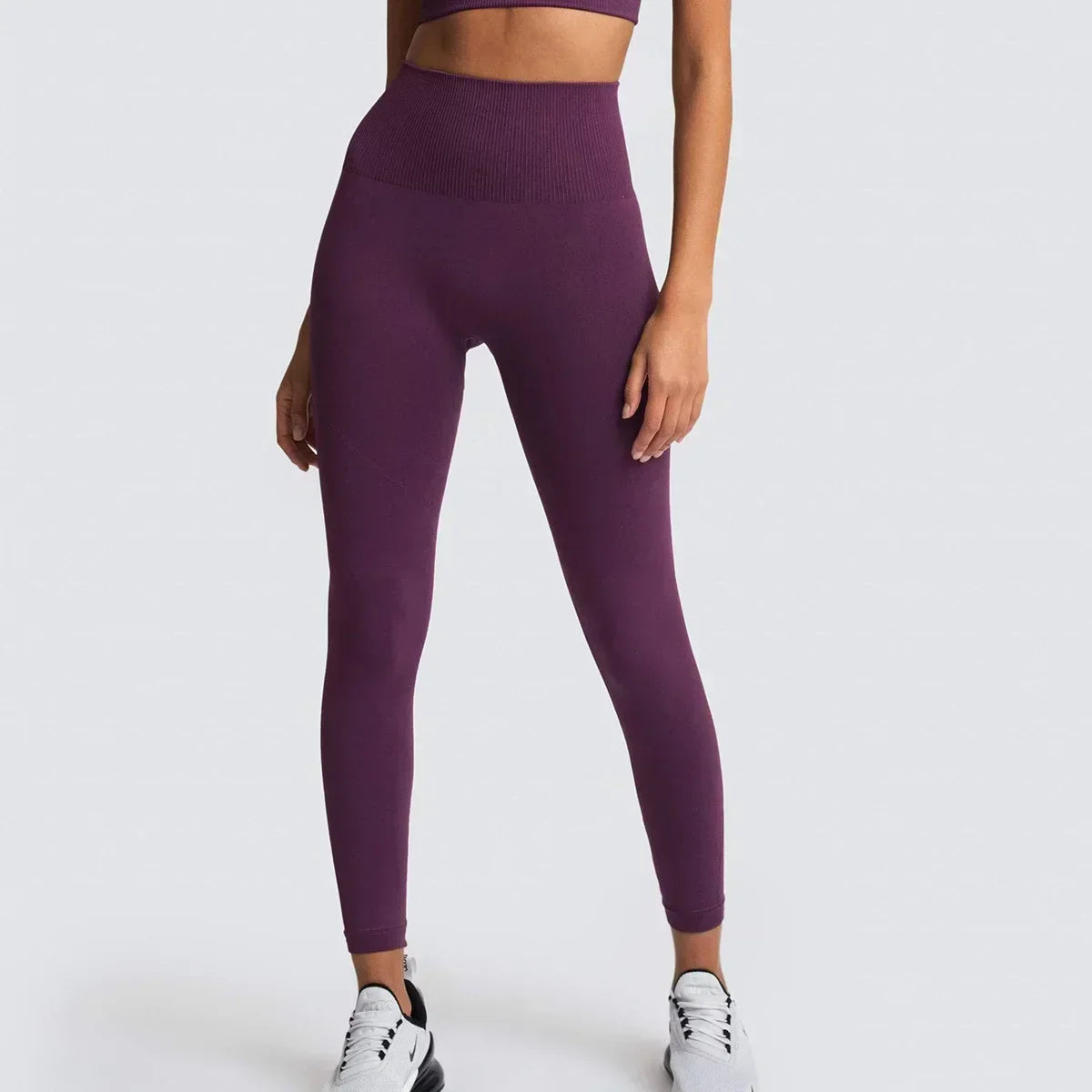 Wide Ribbed High Waist Seamless Yoga Leggings 15