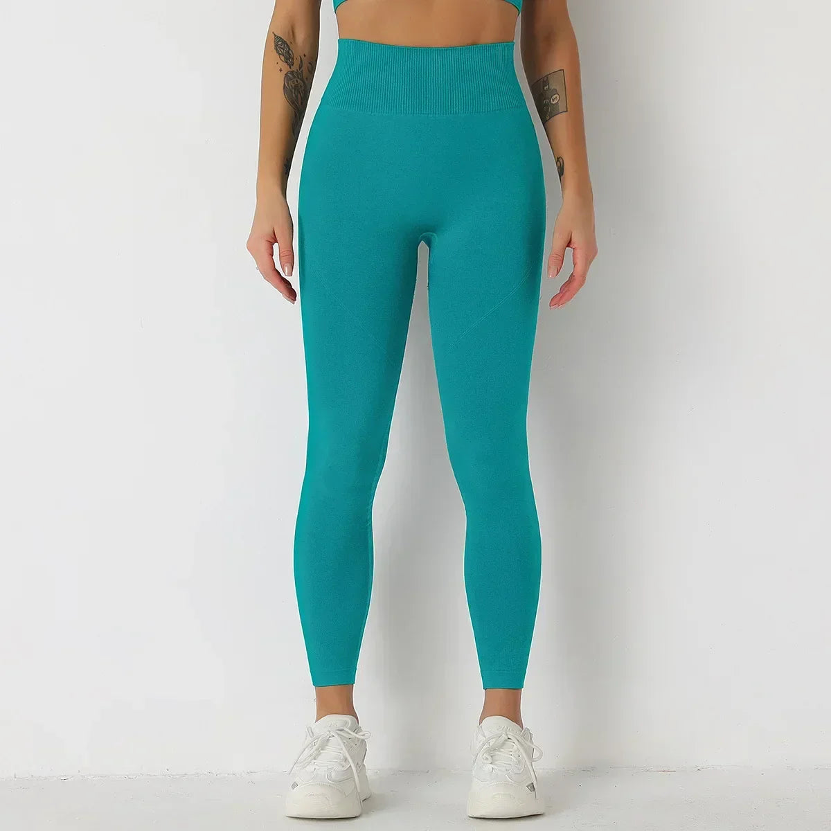 Wide Ribbed High Waist Seamless Yoga Leggings 7