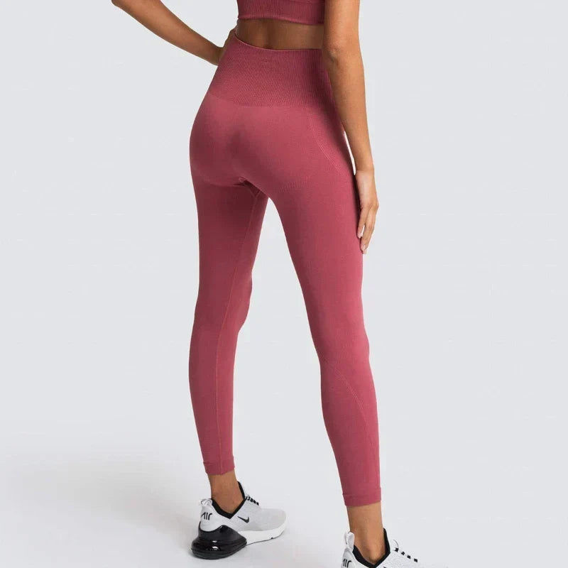 Wide Ribbed High Waist Seamless Yoga Leggings