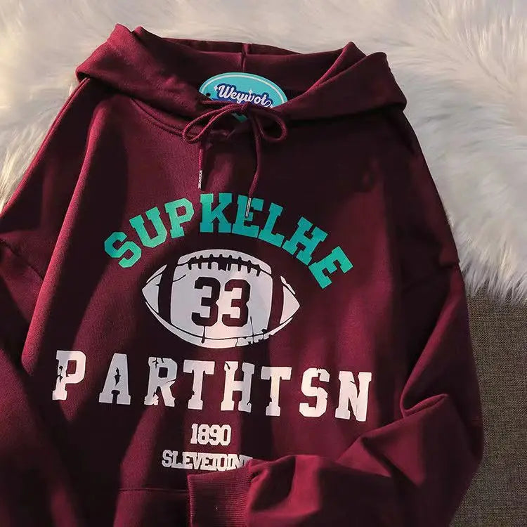 Ski Mask Applique Embroidered Back Oversized Pullover Hoodie 9