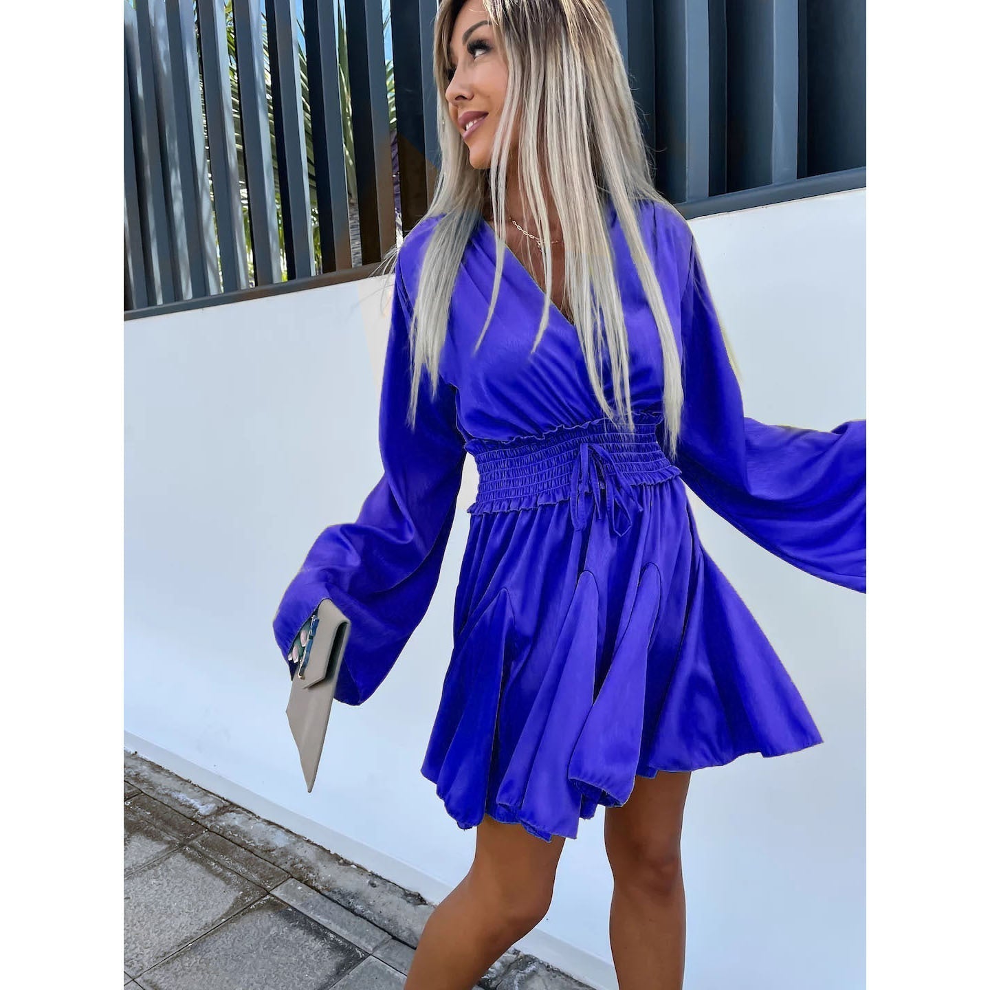 Pleated Dress Casual Loose Vacation Dress