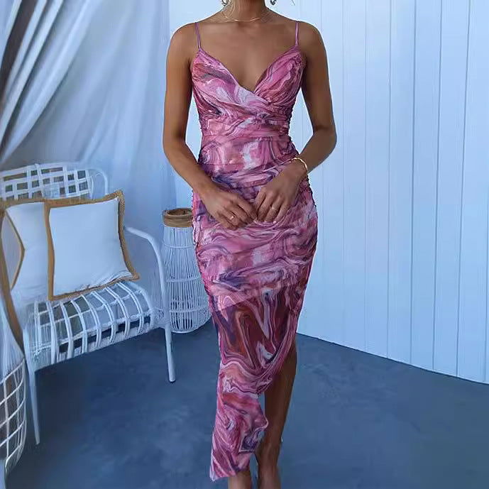 Spaghetti Strap Bodycon Slip Midi Dress