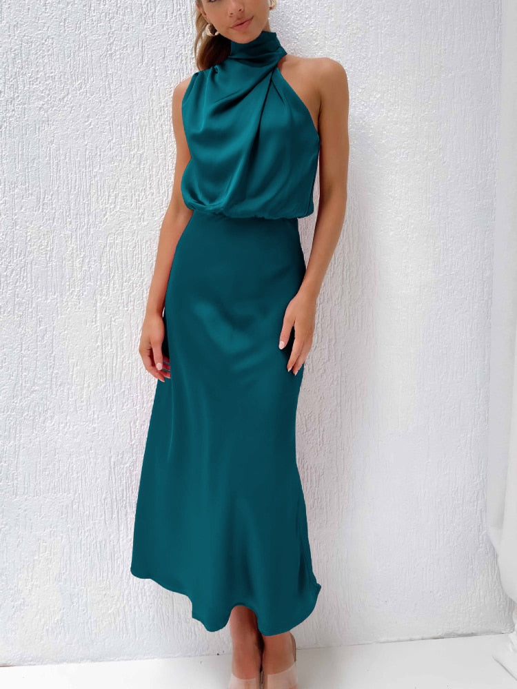 Sleeveless Off Shoulder Bodycon Elegant Maxi Dresses Wedding 12