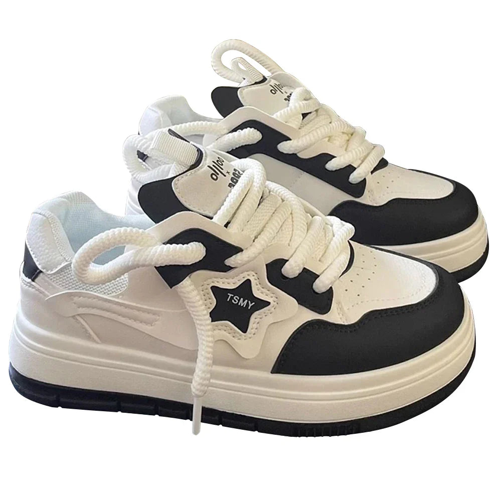 Star Walking Sneakers Y2K Platform Shoes Thick Sole Casual Sport Shoes NonSlip Aesthetic Tennis Shoes for Outdoor Sports