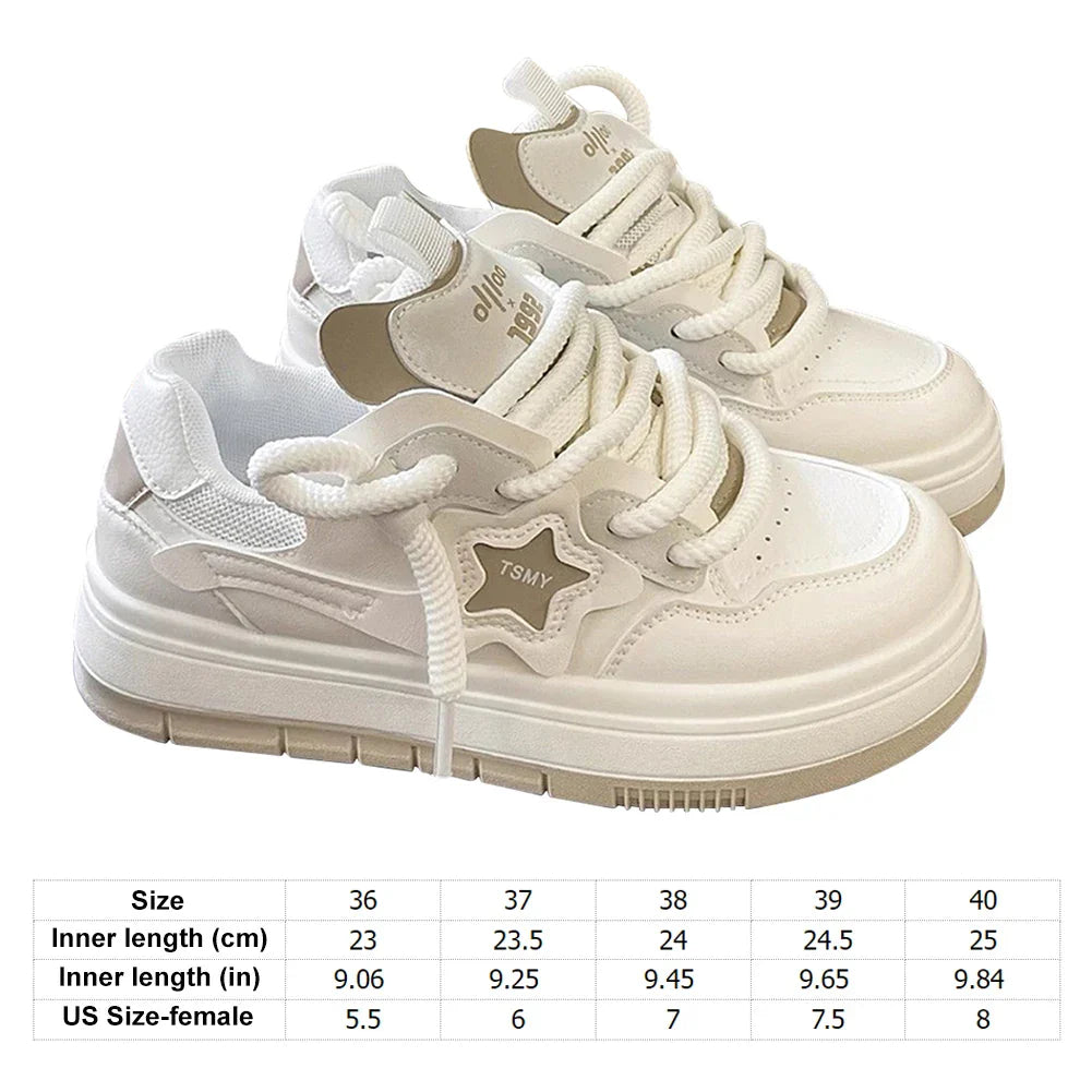 Star Walking Sneakers Y2K Platform Shoes Thick Sole Casual Sport Shoes NonSlip Aesthetic Tennis Shoes for Outdoor Sports