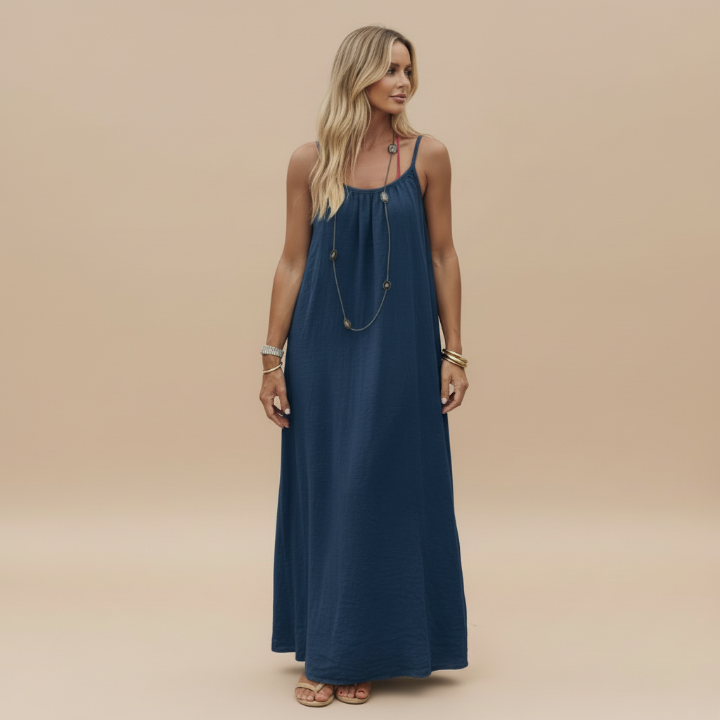 Spaghetti Strap Loose Fit Maxi Dress 17